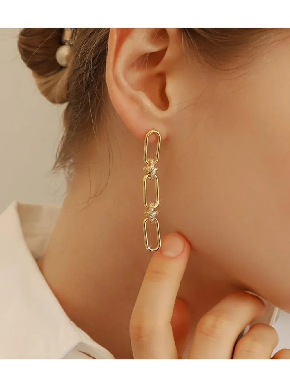 14K Gold & Silver Plated Paperclip Chain Earrings - Dangle, Hoop, Huggie Styles